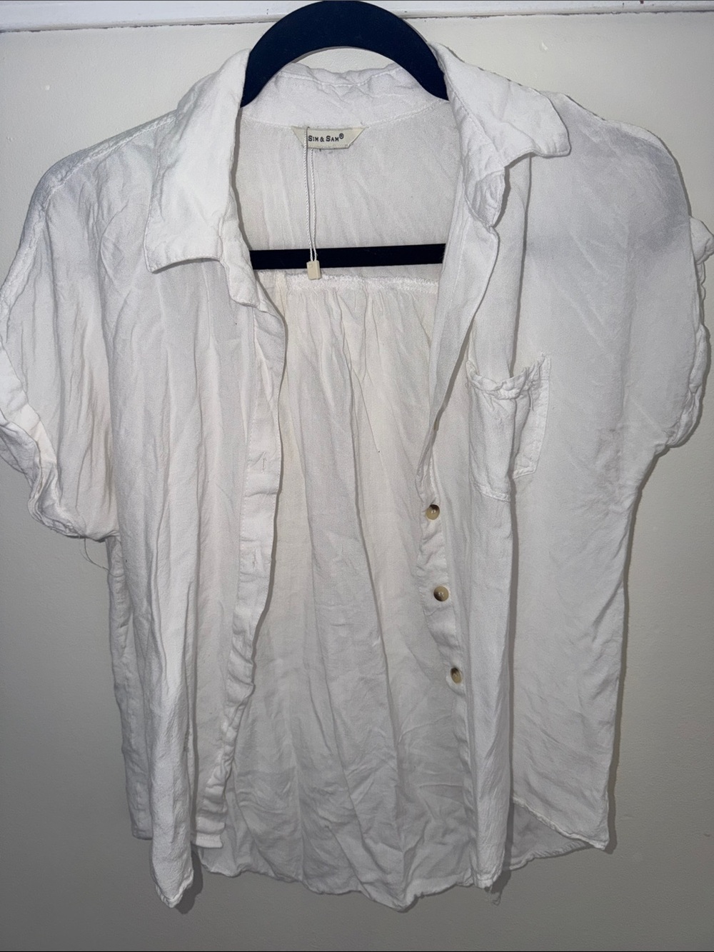 Sia & Son White Short-Sleeve Button-Down Shirt